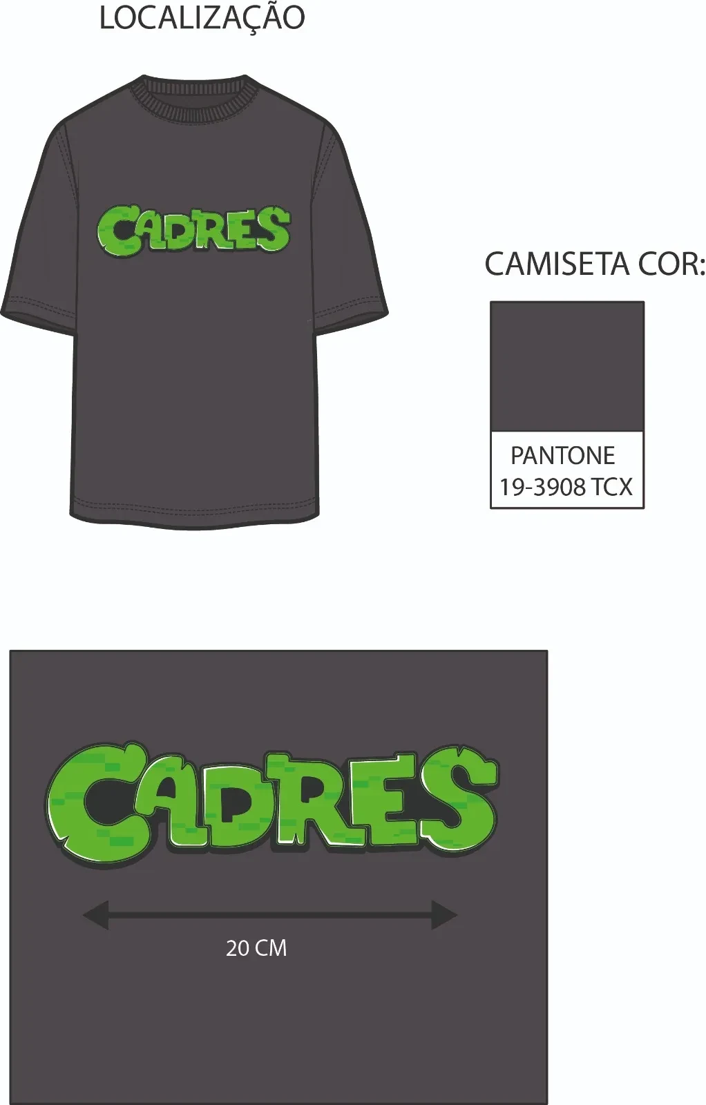 Camiseta Cadres Minecraft cinza